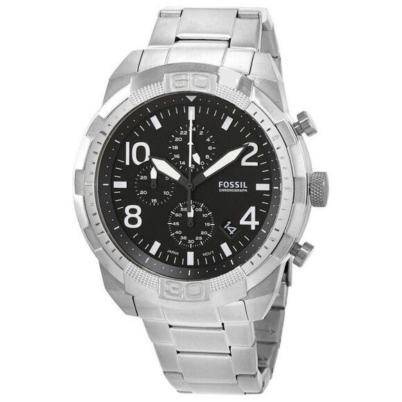 NWT Authentic Fossil Chronograph Quartz Black Dial Men's Watch - Picture 1 of 3